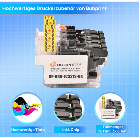 Set 3 Cartușe Bubprint Brother LC-3213 XL pentru DCP-J774DW MFC-J895DW MFC-J890DW DCP-J772DW DCP-J572DW DCP-J770 DCP-J772DNW MFC-J490 MFC-JFC-J491DW90 MFC-J491DW90 [3]