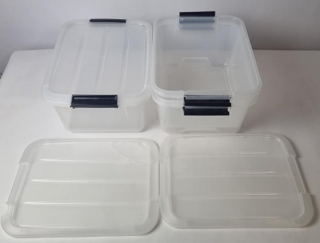 Set 3 cutii de depozitare Iris Ohyama TB-15, cu cleme, stivuibile, 15L [2]