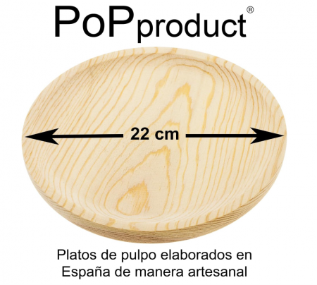 Set 3 Farfurii din lemn PoPproduct de 22, 18 si 16 cm diametru, realizate manual în Galicia [5]