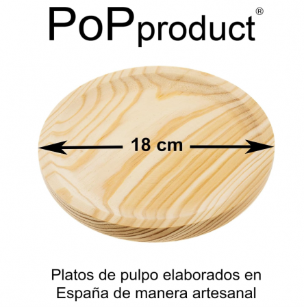 Set 3 Farfurii din lemn PoPproduct de 22, 18 si 16 cm diametru, realizate manual în Galicia [6]