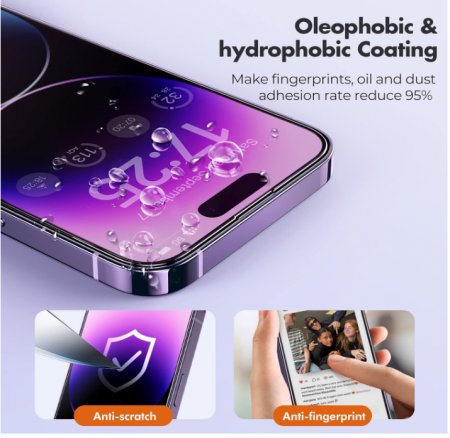 Set 3 folii de protectie ecran din sticla securizata UNBREAKcable pentru iPhone 14 Pro Max, 6,7 inci [6]