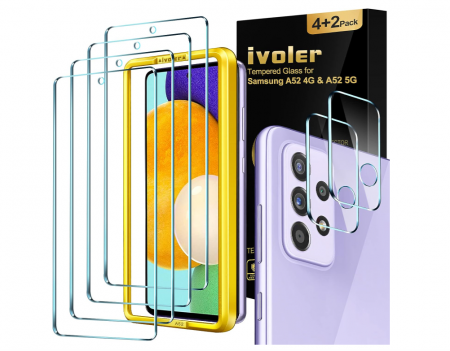 Set 3 folii protectie sticla securizata + 1 protectie camera iVoler pentru Samsung Galaxy A52/A52S 5G/4G [0]