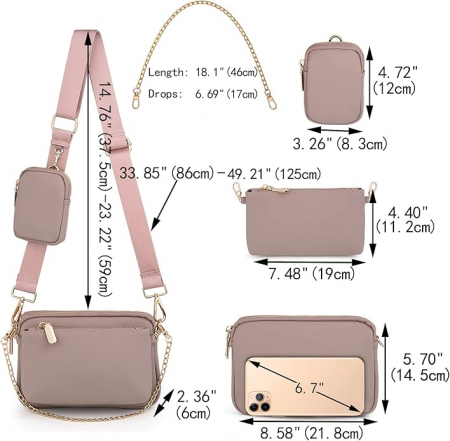 Set 3 genti de dama UTO, din piele sintetica, impermeabile, roz [1]