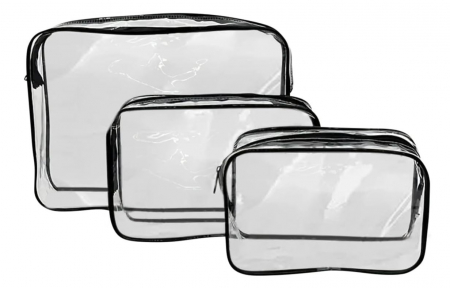 Articole Voiaj - Set 3 genti organizatoare de calatorie cu fermoar Surface Mitt, transparente