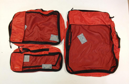 Set 3 oragnizatoare pentru calatorie Amazon Basics, rosu [1]