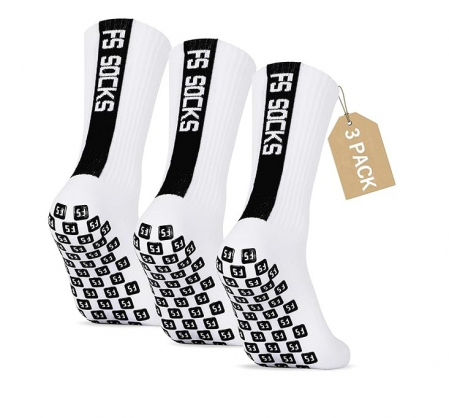 Set 3 perechi de soseste pentru fotbal Gohanny, anti-alunecare, alb, 35-39 [0]