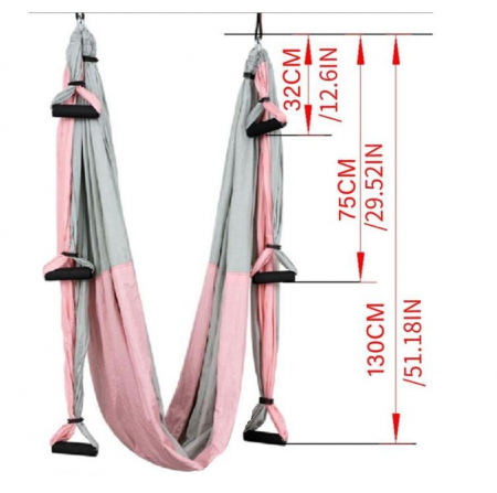 Set 3 perechi manere pentru yoga aerian Cocoarm, 3 lungimi diferite, violet [3]