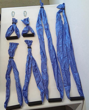 Set 3 perechi manere pentru yoga aerian Cocoarm, 3 lungimi diferite, violet [1]