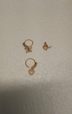 Set 3 piercing-uri pentru nas Mayhoop 20G, auriu [1]