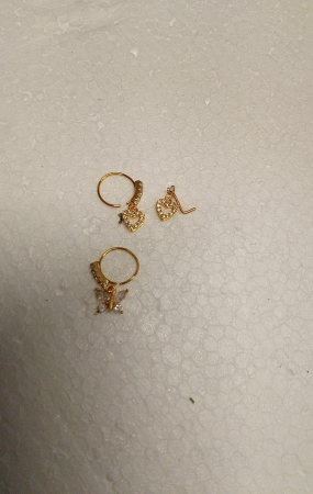 Set 3 piercing-uri pentru nas Mayhoop 20G, auriu [2]