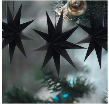 Set 3 Stele Pliabile SUNBEAUTY, din Hârtie, pentru Crăciun, negru [7]