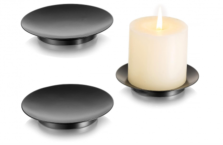 Lumanari si Aromaterapie - Set 3 suporturi pentru lumânări rotunde Inweder, 11 cm