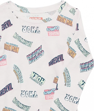 Set 3 tricouri Amazon Essentials pentru fete cu Marvel, Marimea 3T-4T (3-4 ani) [2]