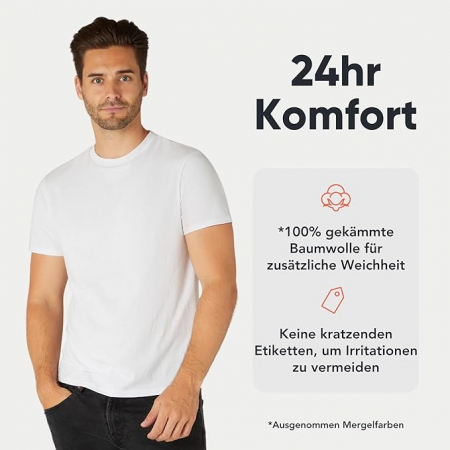 Set 3 tricouri cu maneca scurta pentru barbati FM London, alb/gri/negru, S [5]