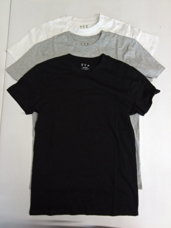 Set 3 tricouri cu maneca scurta pentru barbati FM London, alb/gri/negru, S [3]