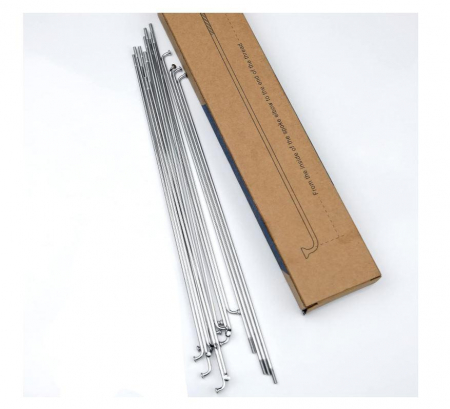 Ciclism - Set 36 spițe curbate pentru bicicletă LUXU 14G J, din oțel inoxidabil, 272 mm