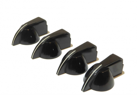 Audio HI-FI & Profesionale - Set 4 Butoane vintage Black Dog Music pentru chitară/amplificator, negru