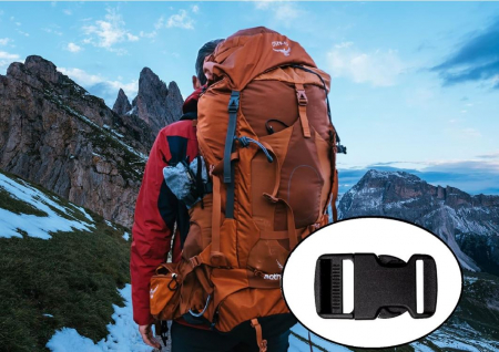 Set 4 catarame din plastic pentru rucsac, IPEA, 25 mm, negru [3]