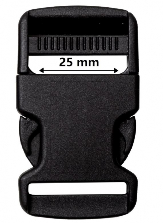 Set 4 catarame din plastic pentru rucsac, IPEA, 25 mm, negru [2]