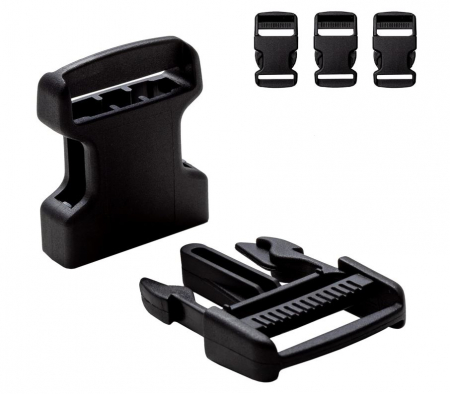 Set 4 catarame din plastic pentru rucsac, IPEA, 25 mm, negru [0]