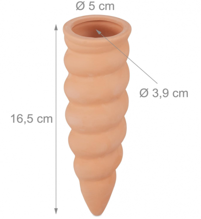 Set 4 conuri pentru irigare Relaxdays de 1.5L, HxD 16.5x5 cm, lut [3]