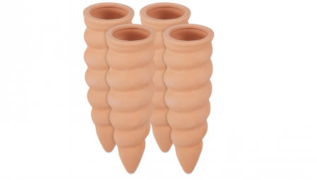 Set 4 conuri pentru irigare Relaxdays de 1.5L, HxD 16.5x5 cm, lut [0]