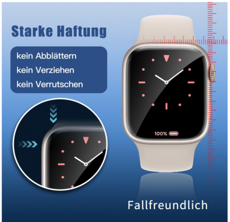 Set 4 folii protecție de sticlă securizată pentru Apple Watch Series 7/8 41 mm [4]