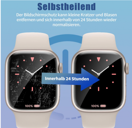 Set 4 folii protecție de sticlă securizată pentru Apple Watch Series 7/8 41 mm [7]