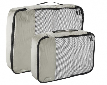Set 4 huse organizare bagaj Amazon Basics, 2 medii și 2 mari, gri [4]