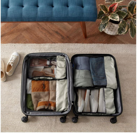 Set 4 huse organizare bagaj Amazon Basics, 2 medii și 2 mari, gri [6]