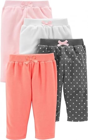 Imbracaminte si Incaltaminte copii - Set 4 pantaloni pentru fetite Simple Joys by Carter's baby-girls, Marimea 24M (24 luni)