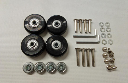 Set 4 roti de schimb pentru valiza Heedpeiur, cu accesorii, 50 x 18 mm, negru [1]