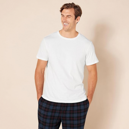 Set 4 tricouri cu maneca scurta pentru barbati Amazon Essentials, alb, L [4]