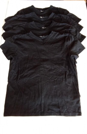 Set 4 tricouri cu maneca scurta pentru barbati Lower East Le105, negru, L [1]