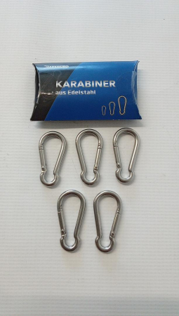 Set 5 carlig carabina profesional GARSIDURO, din oțel inoxidabil DIN 5299, 5x50 mm [6]