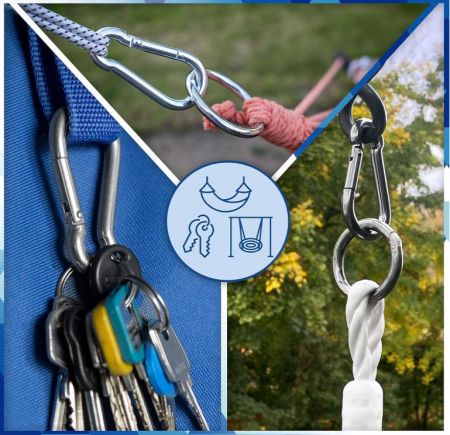 Set 5 carlig carabina profesional GARSIDURO, din oțel inoxidabil DIN 5299, 5x50 mm [5]