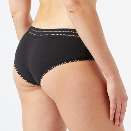 Set 5 chiloti pentru femei Iris & Lilly, detaliu din dantela, negru, XS [3]