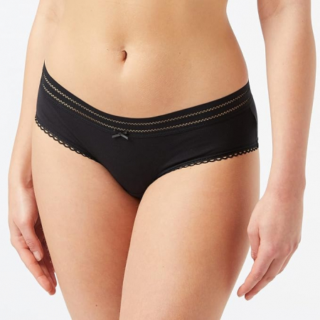 Set 5 chiloti pentru femei Iris & Lilly, detaliu din dantela, negru, XS [1]