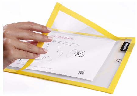 Set 5 Coperți pentru foi de lucru reutilizabile, Hârtie A4, 5 markere, 1 radiera, 1 balon [6]