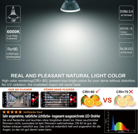 Set 6 becuri LED EACLL E14 alb rece, 6W echivalent 100W, R50 halogen, 6000K [1]