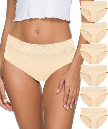 Fashion - Set 6 chiloti pentru femei ALTHEANRAY AWB3020, bej, M