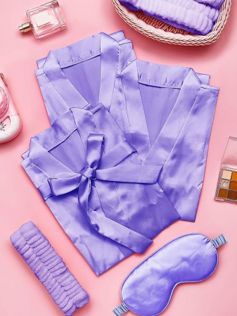Set 6 halate de copii pentru petreceri spa BBTO, violet, 10 ani [6]