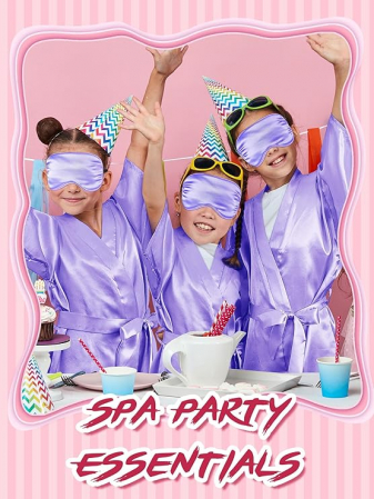 Set 6 halate de copii pentru petreceri spa BBTO, violet, 10 ani [5]