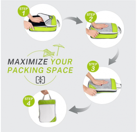 Set 6 organizatoare de voiaj Gonex pentru imbracaminte, verde [2]