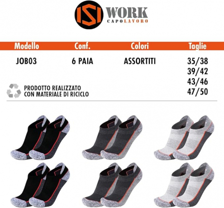 Set 6 perechi de sosete unisex ISI WORK CAPOLAVORO, Jobo3, 3 modele diferite, 43-46 [2]