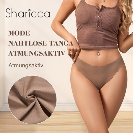 Set 7 chiloti pentru femei SHARICCA, tanga fara cusaturi, multicolor, XL [2]