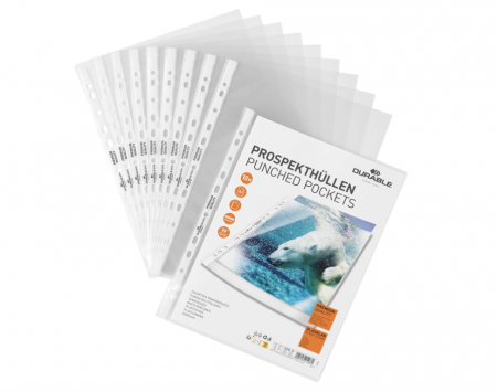 Organizare si arhivare - Set 7 folii A4 pentru portofoliu Hunke & Jochheim DURABLE, 0.08 mm