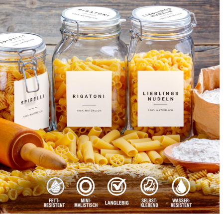 Set 72 Etichete autoadezive pentru bucatarie, in germana [5]