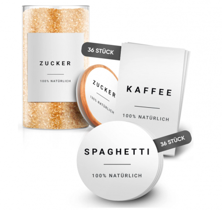 Organizare si depozitare - Set 72 Etichete autoadezive pentru bucatarie, in germana