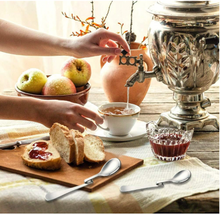 Set 8 linguri de oțel inoxidabil cu mânere curbate Sinzau [5]